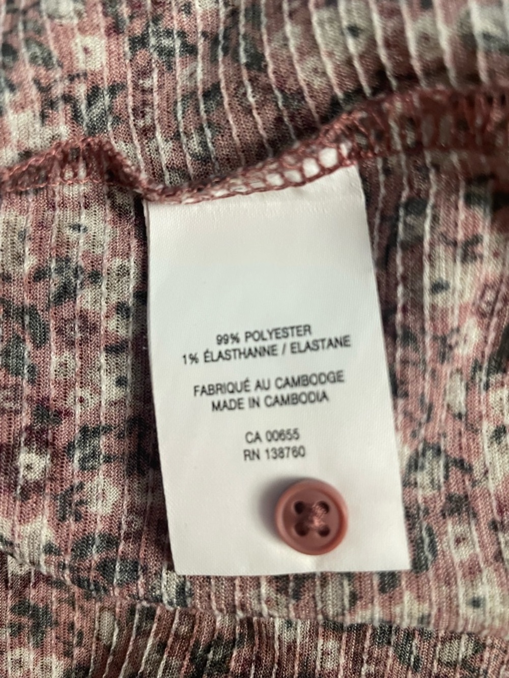 Reitmans Signature Dusty Rose Floral Keyhole Blouse - Picture 8 of 9